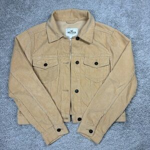 Hollister Jacket Womens Large Cropped Trucker Corduroy Layering Outerwear Casual